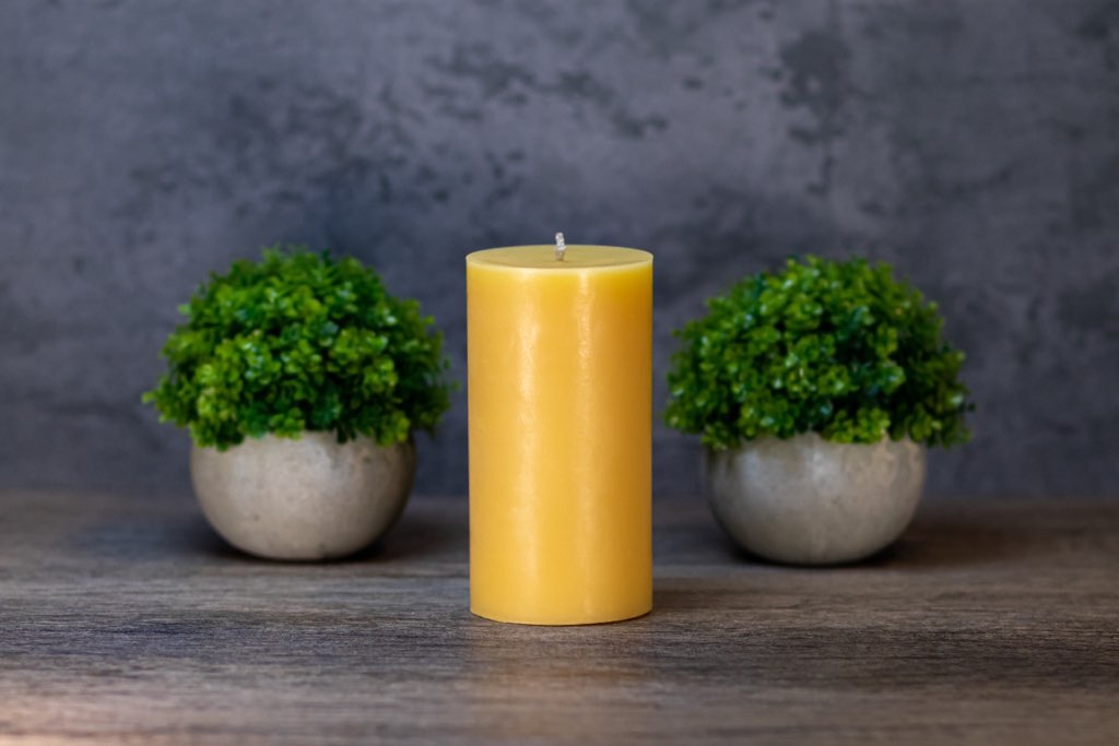 Beeswax 6X6 Pillar Candle - 3 Wick – Candlestock
